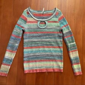Free people rainbow pastel sweater
